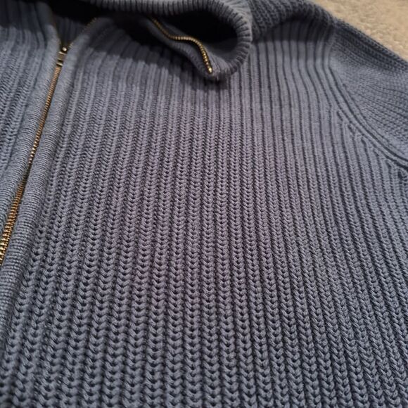 L L Bean Cotton Waffle Sweater Full Zip Size Large Men’s Winter Sweater - Picture 8 of 8